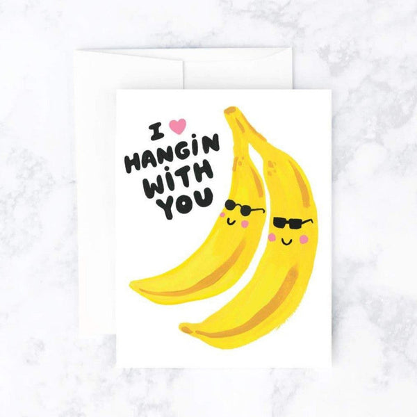 LOVE CARDS - I LOVE HANGING WITH YOU TEXT WITH TWO BANANAS ON SHADES