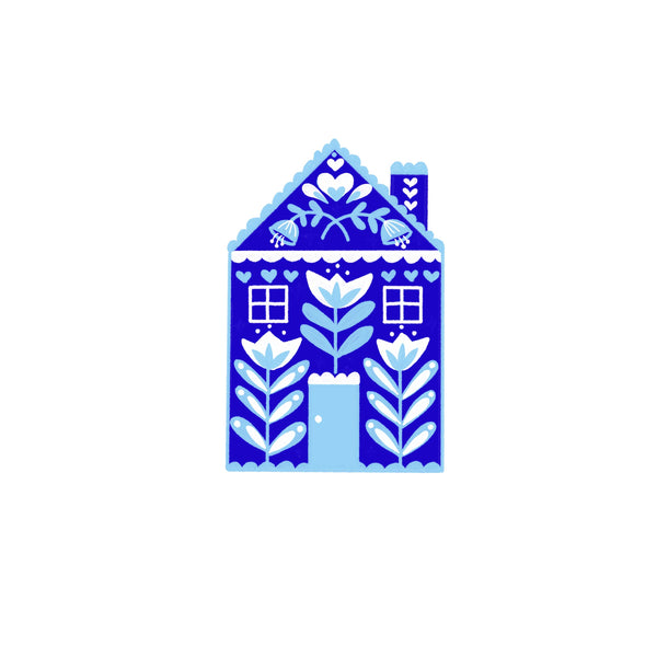 Blue House Sticker