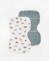 Cotton Muslin Burp Cloth 2 Pack: Animal Crackers + Stillwater Stitch
