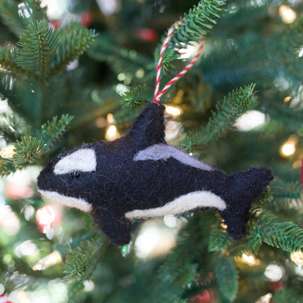 Orca Felt Wool Ornament