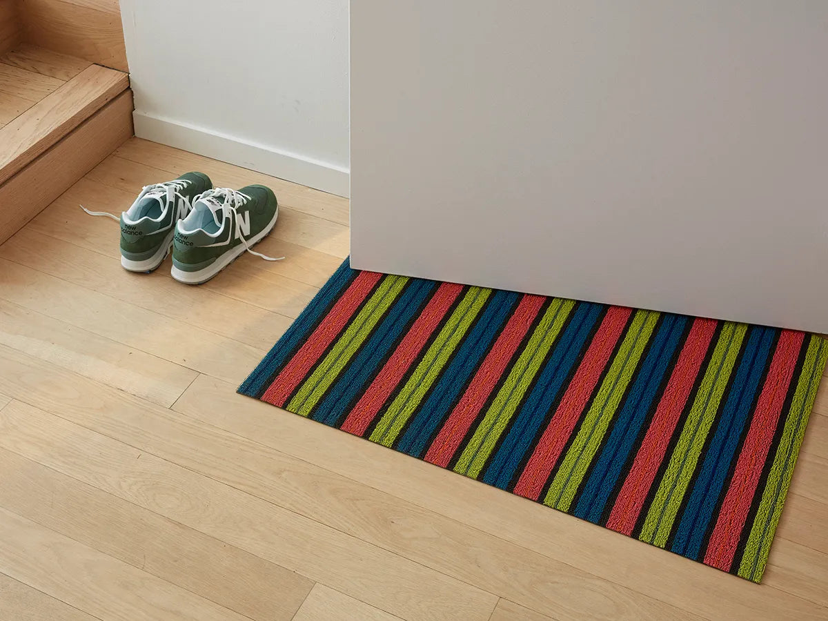 Ribbon Stripe Shag Floor Mat