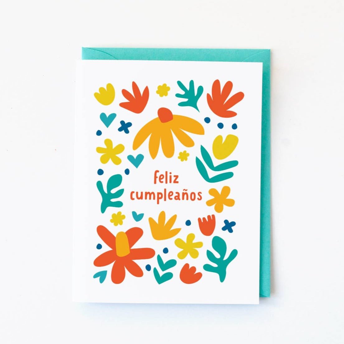 Abstract Floral Cumpleaños Card - DIGS