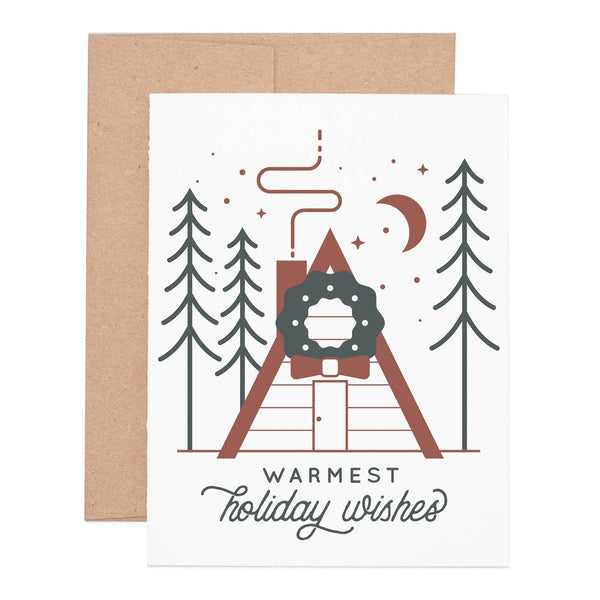 Warmest Holiday Wishes Cabin Card Set