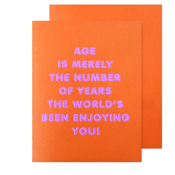 Age is a Number Birthday Card - DIGS