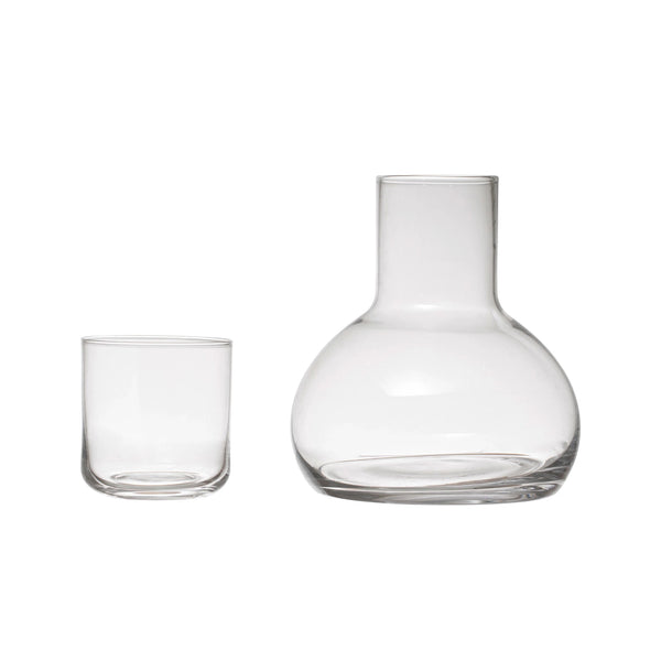 Glass Carafe with Drinking Glass