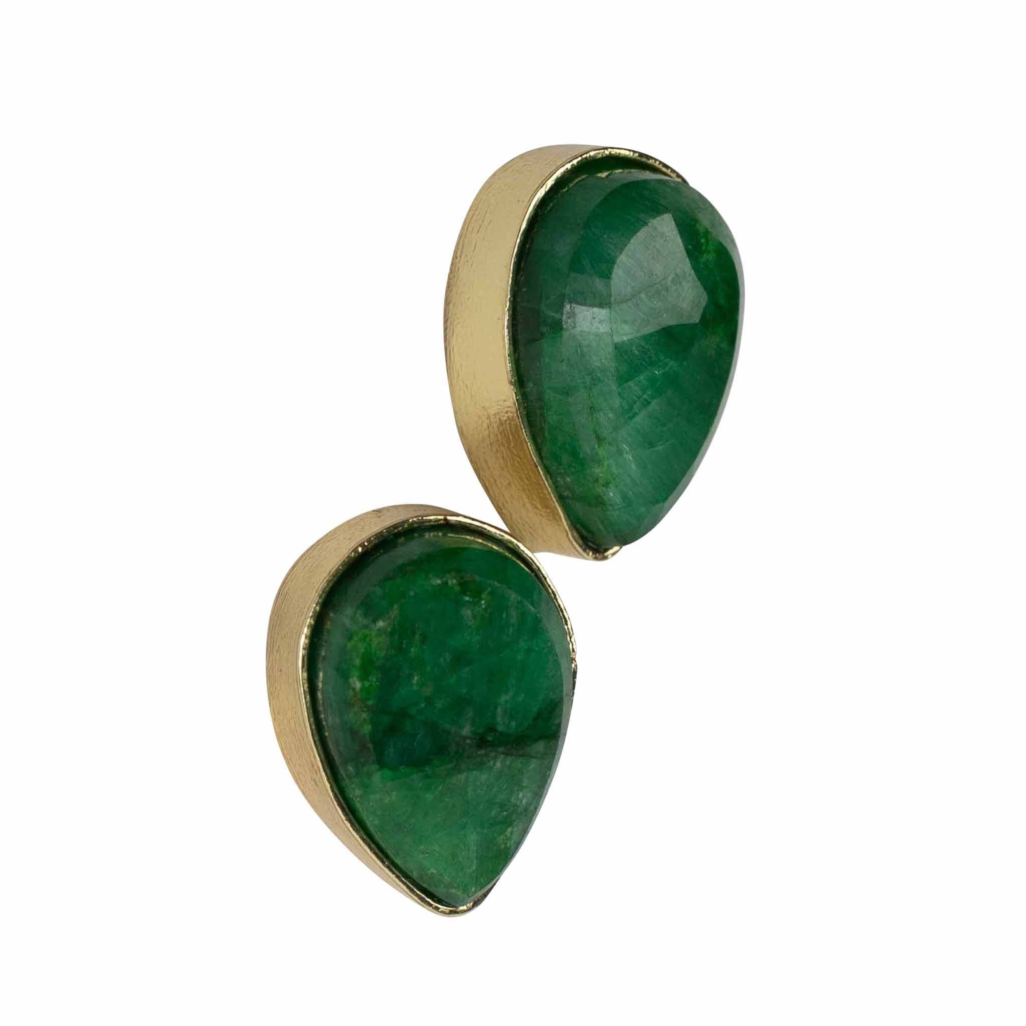 Ansoo Stud Earrings - Green - DIGS