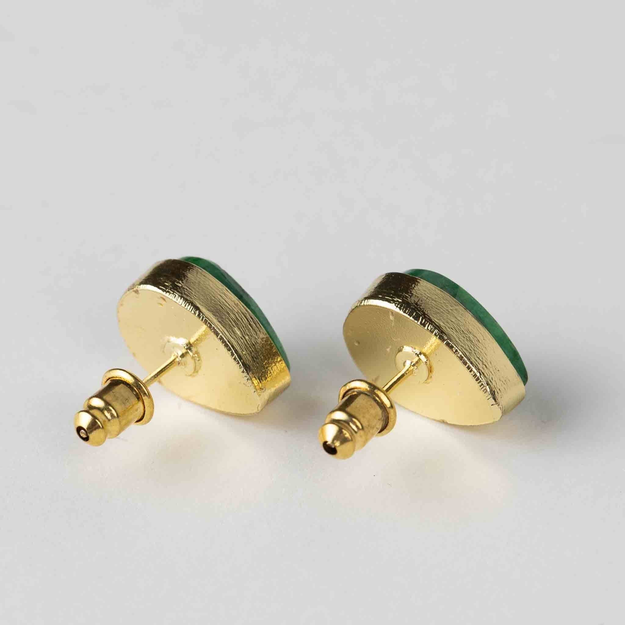 Ansoo Stud Earrings - Green - DIGS