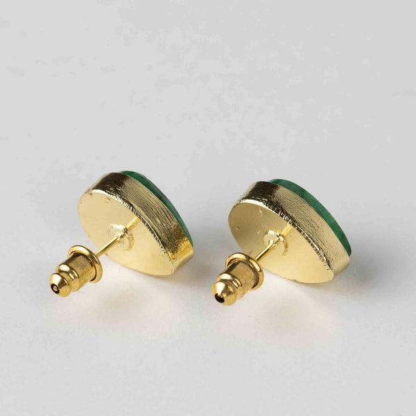 Ansoo Stud Earrings - Green - DIGS