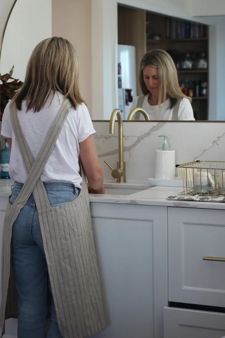 Apron Provincial Stripe: Burnt Olive - DIGS