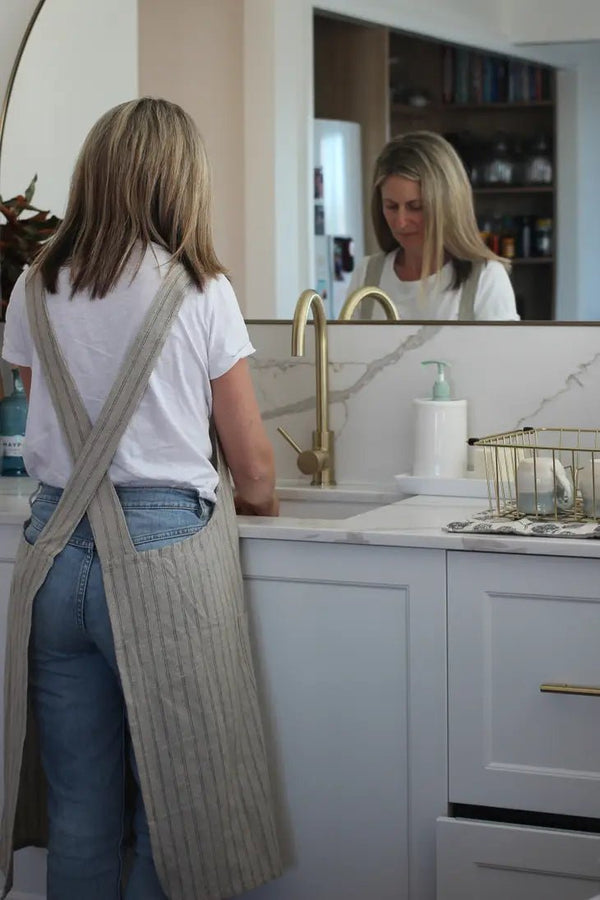 Apron Provincial Stripe: Burnt Olive - DIGS