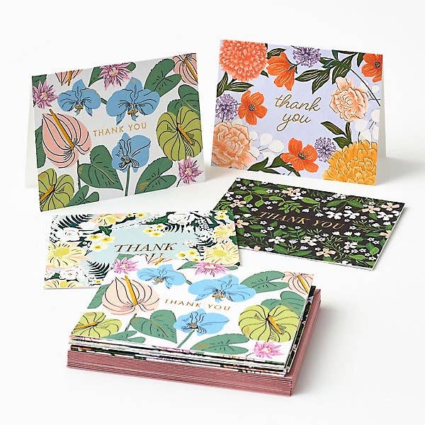 Assorted Floral Thank You Cards, Set/12 - DIGS