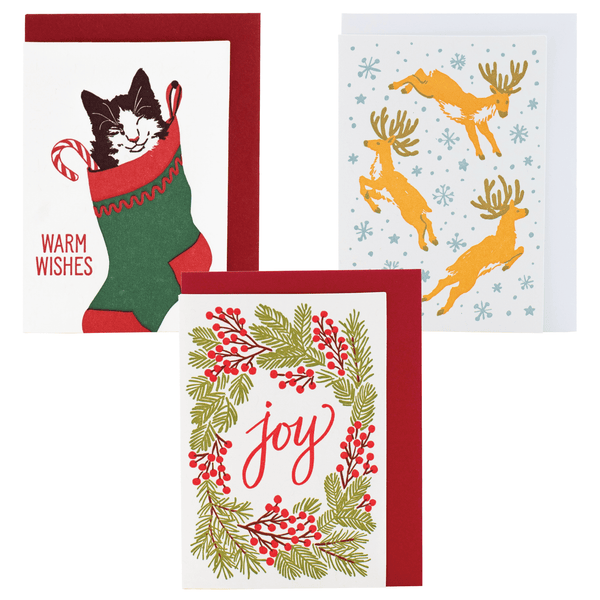 Assorted Mini Christmas Enclosure Card Box Set - DIGS
