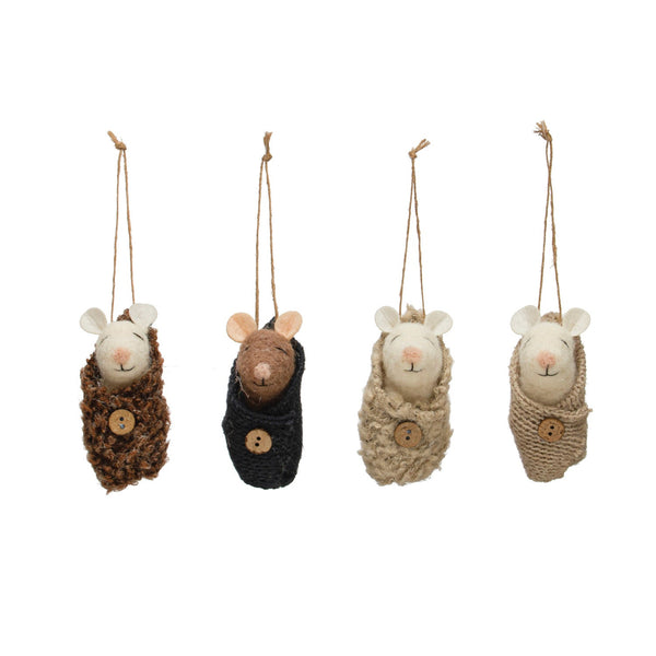 Baby Mouse in Swaddle Ornament - DIGS