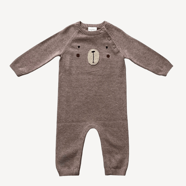 Bear Embroidered Long Sleeve Baby Jumpsuit - DIGS