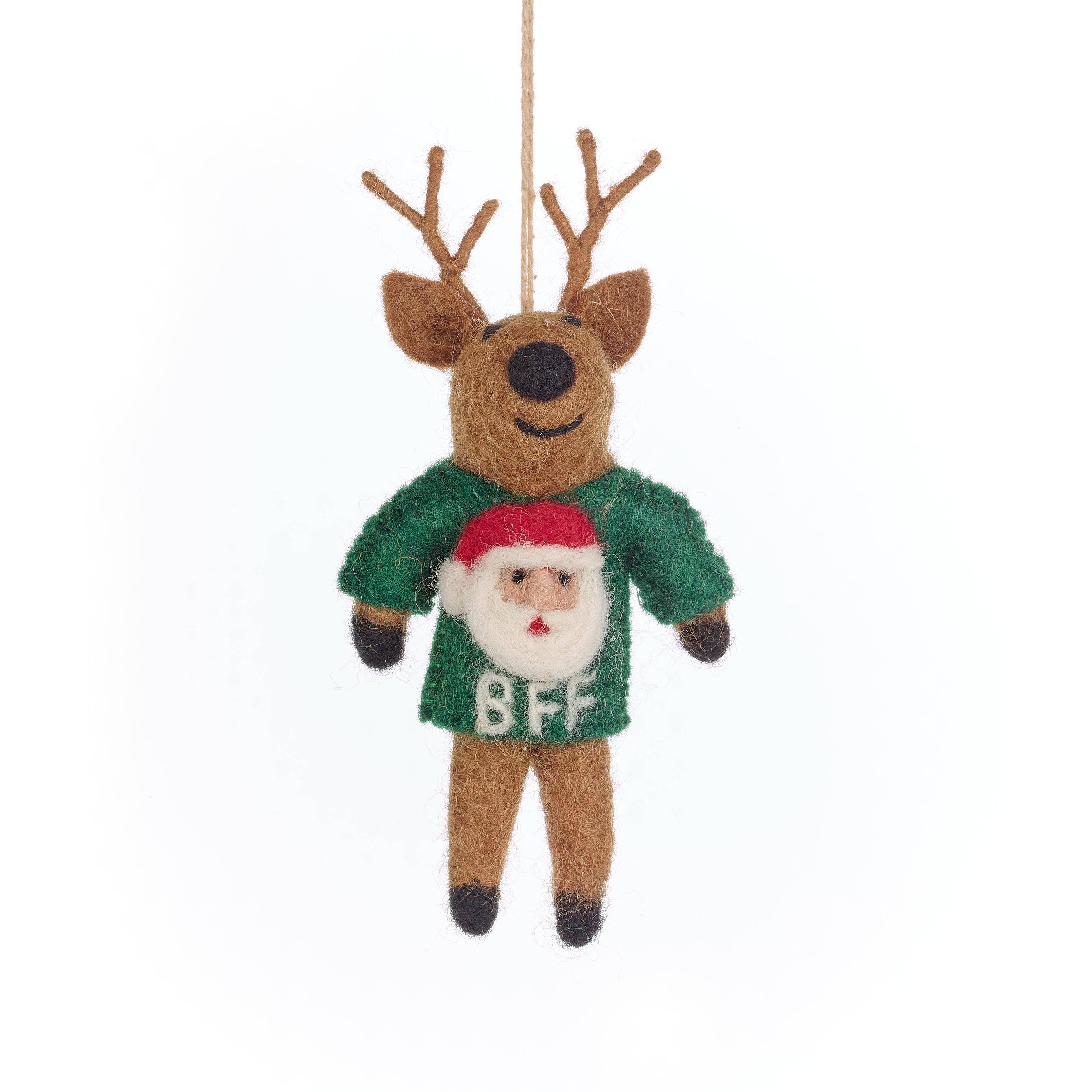 BFF Reindeer Felt Ornament - DIGS