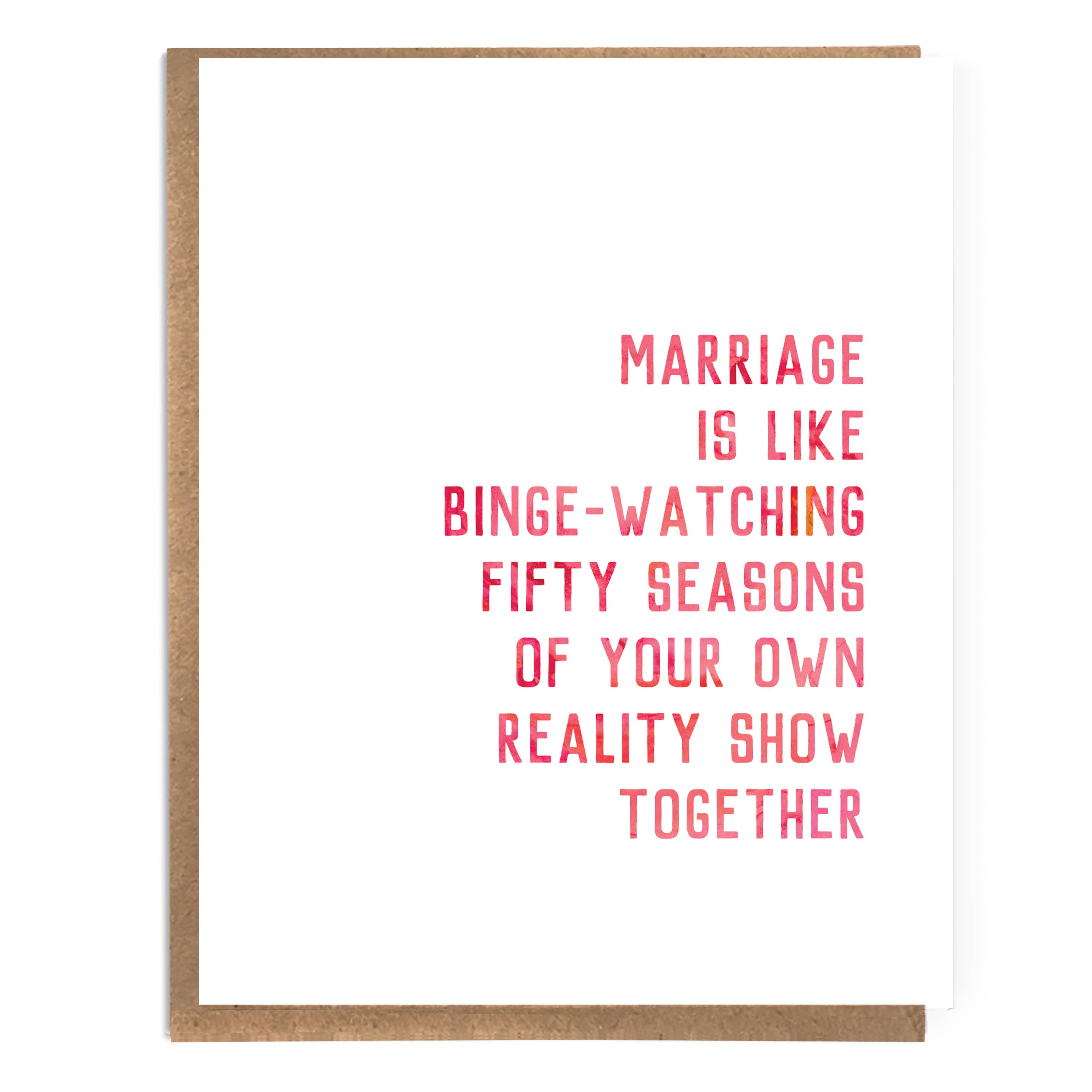 Binge Watching Reality Show Love Card - DIGS