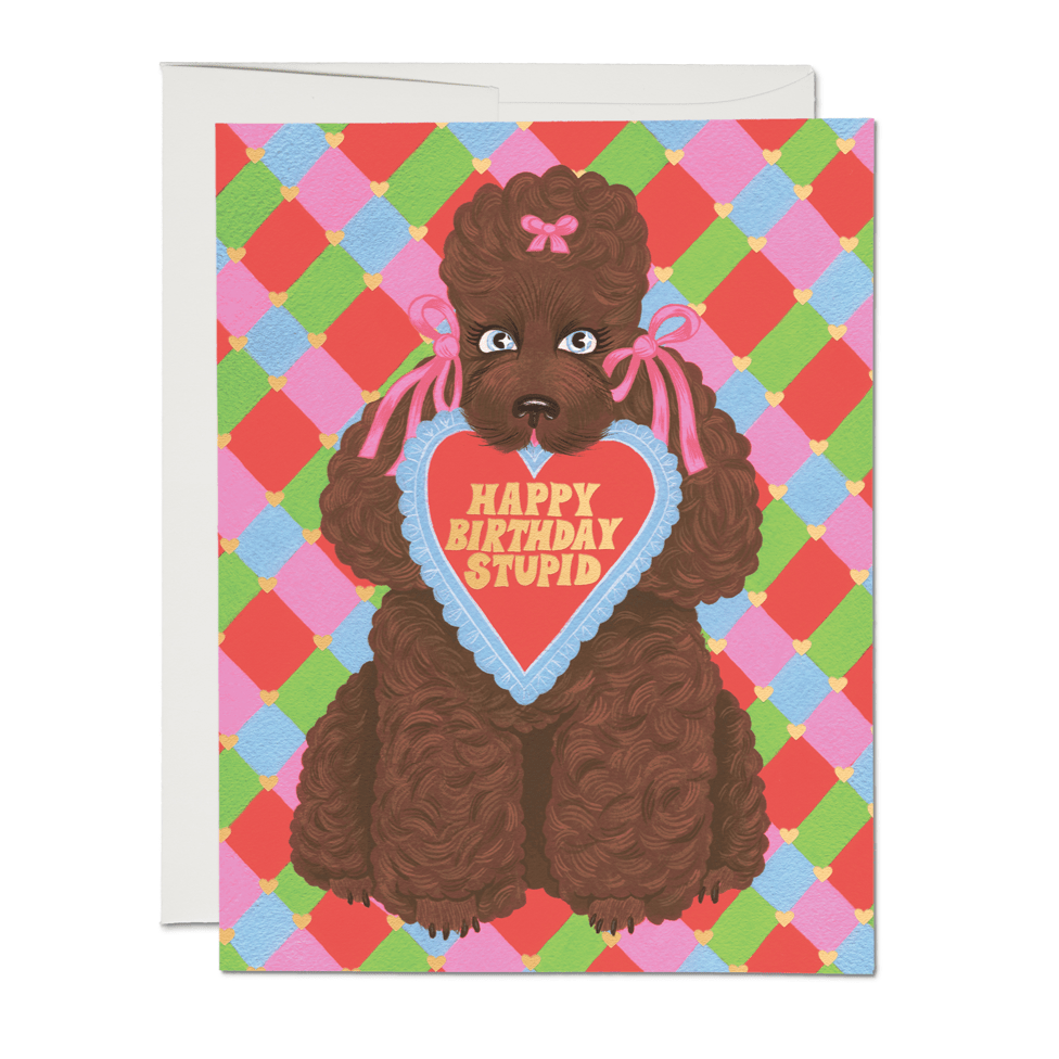 Birthday Poodle Card - DIGS