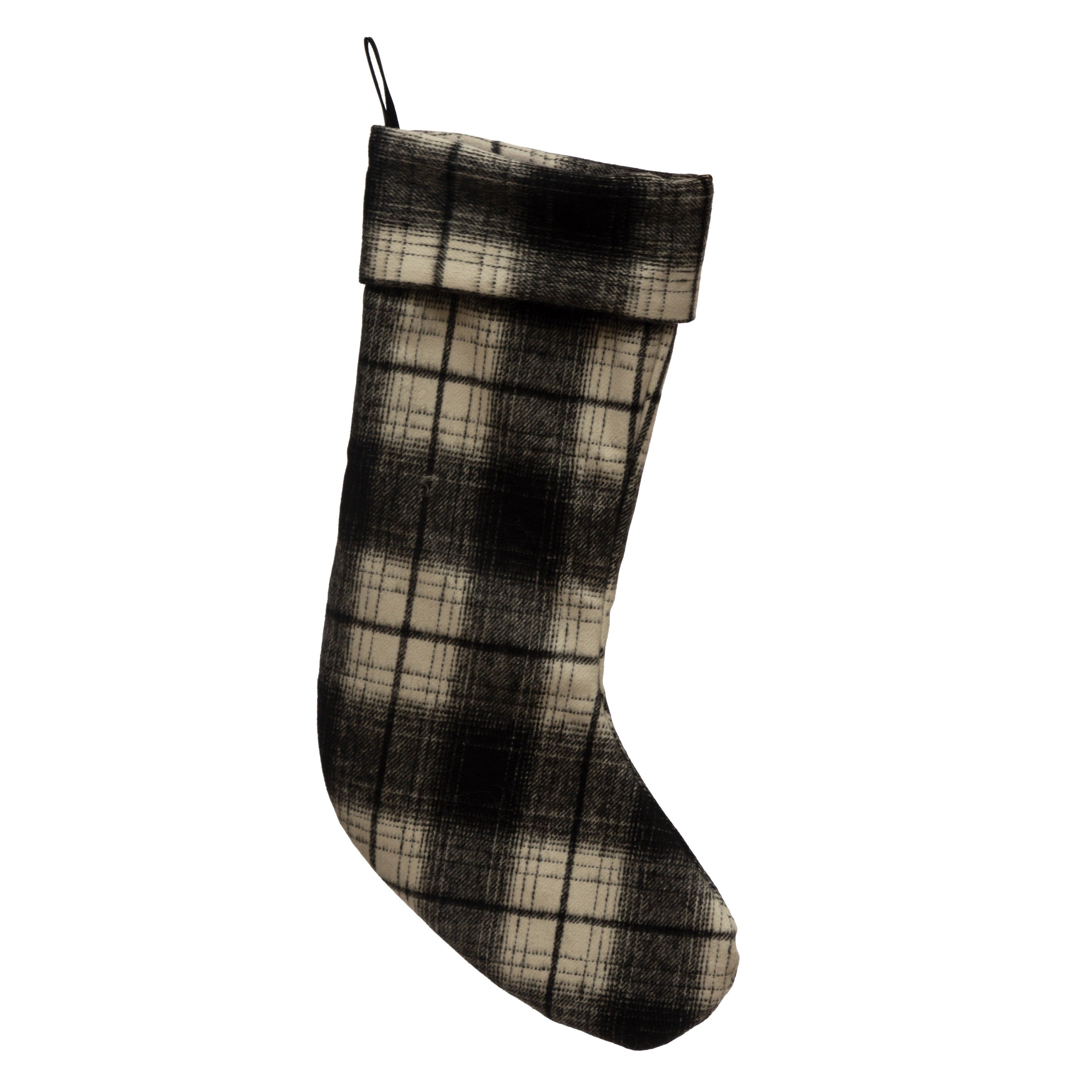 Black & White Plaid Stocking - DIGS