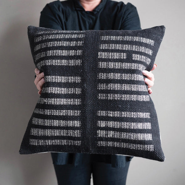 Black Woven Square Pillow - DIGS