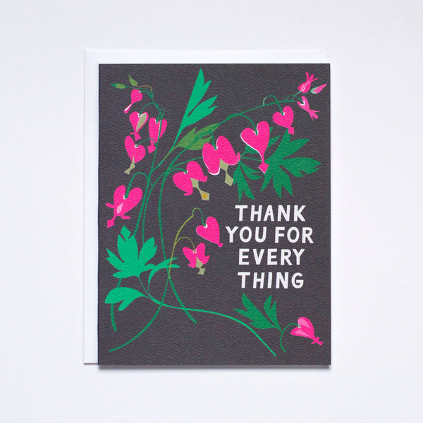 Bleeding Heart Bouquet Thank You Card - DIGS