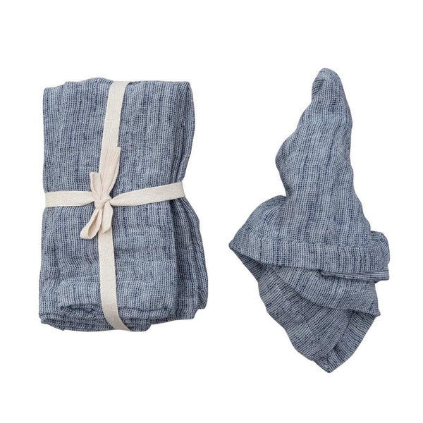 Blue Linen Slub Napkins, Set of 4 - DIGS