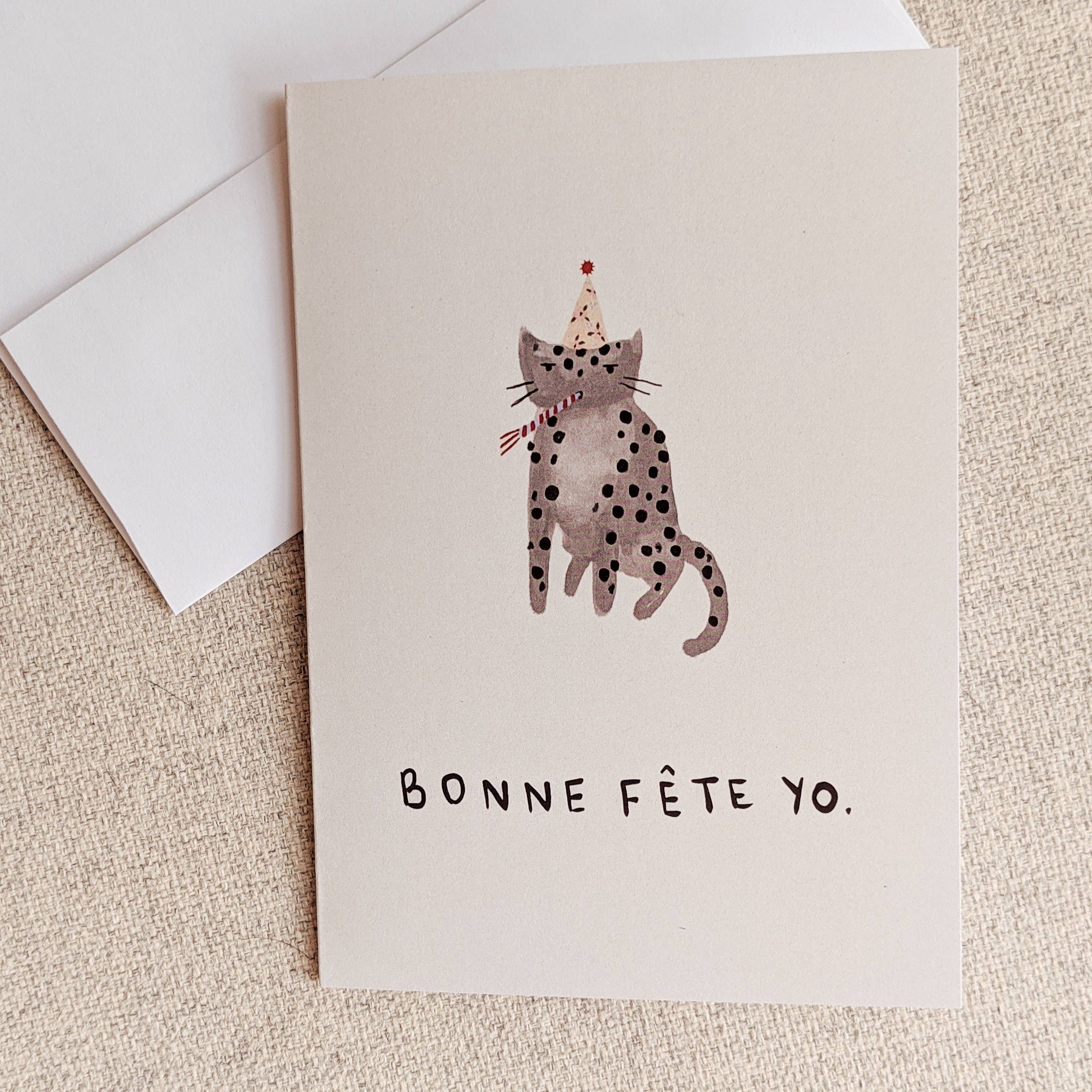 Bonne Fête Yo Cat Birthday Card - DIGS