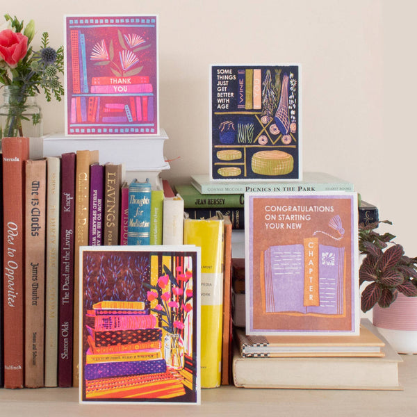 Book & Flowers Thank You Card - DIGS