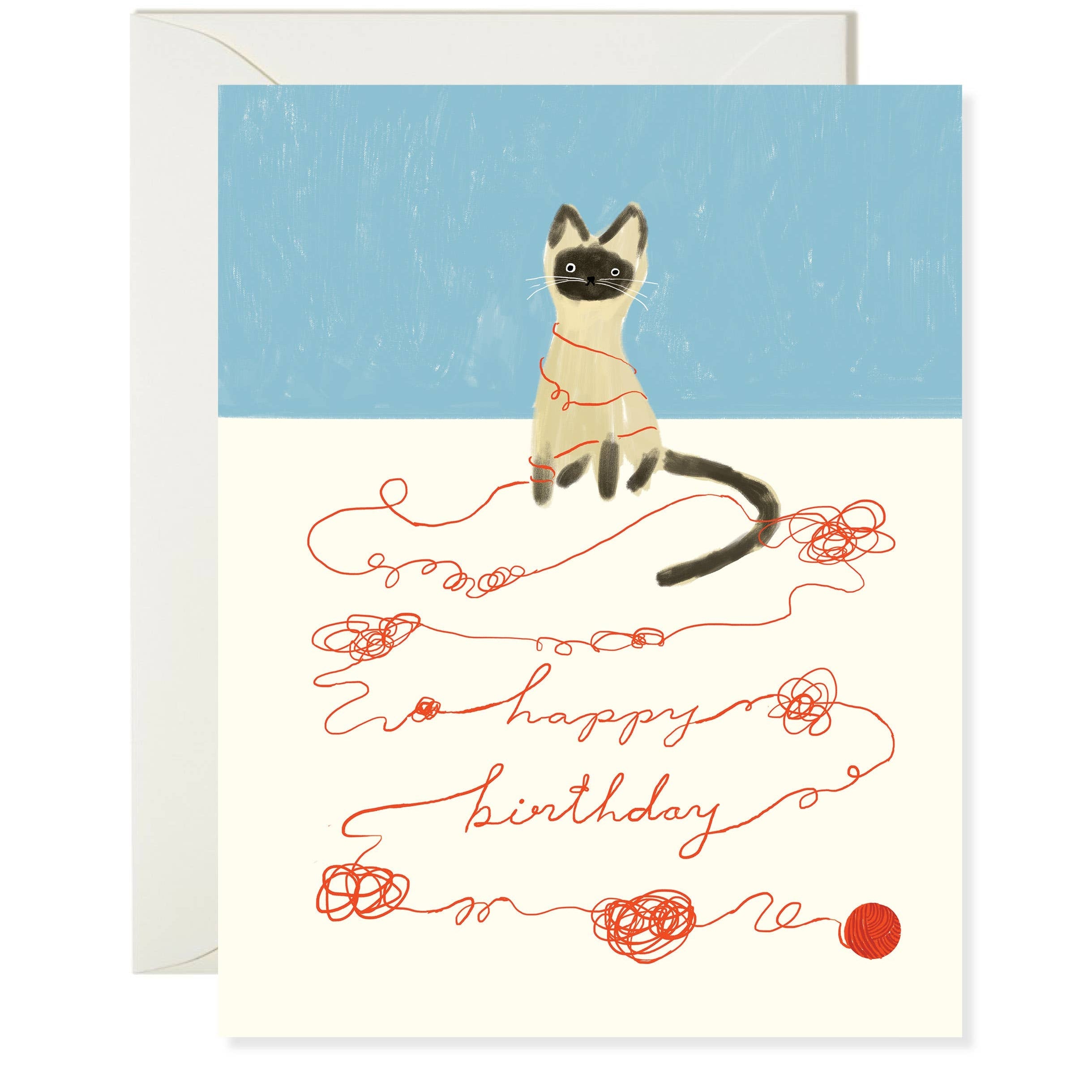 Cat Yarn Birthday Card - DIGS