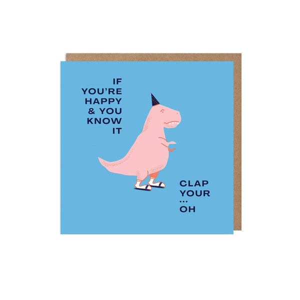 Clap Your Oh Dinosaur Birthday Card - DIGS