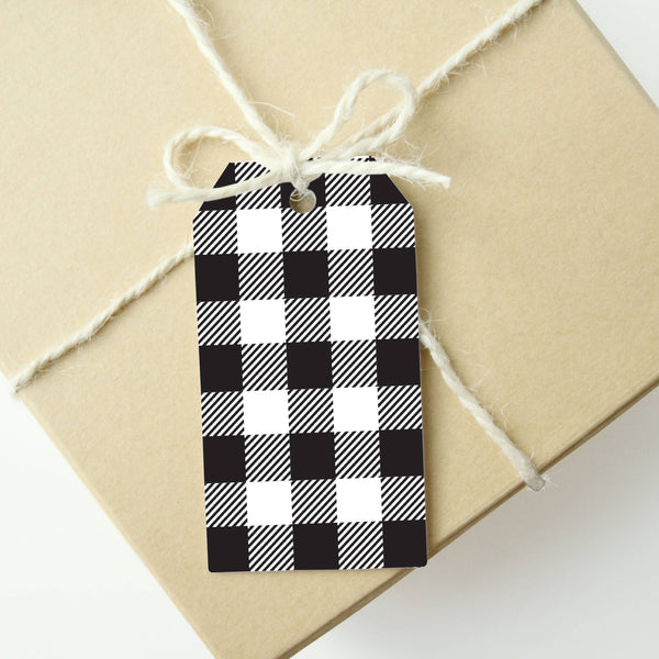 Classic Black Buffalo Plaid Gift Tags - DIGS