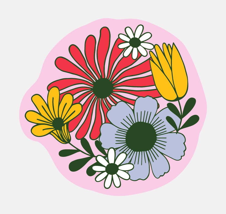 Cottage Floral Sticker - DIGS