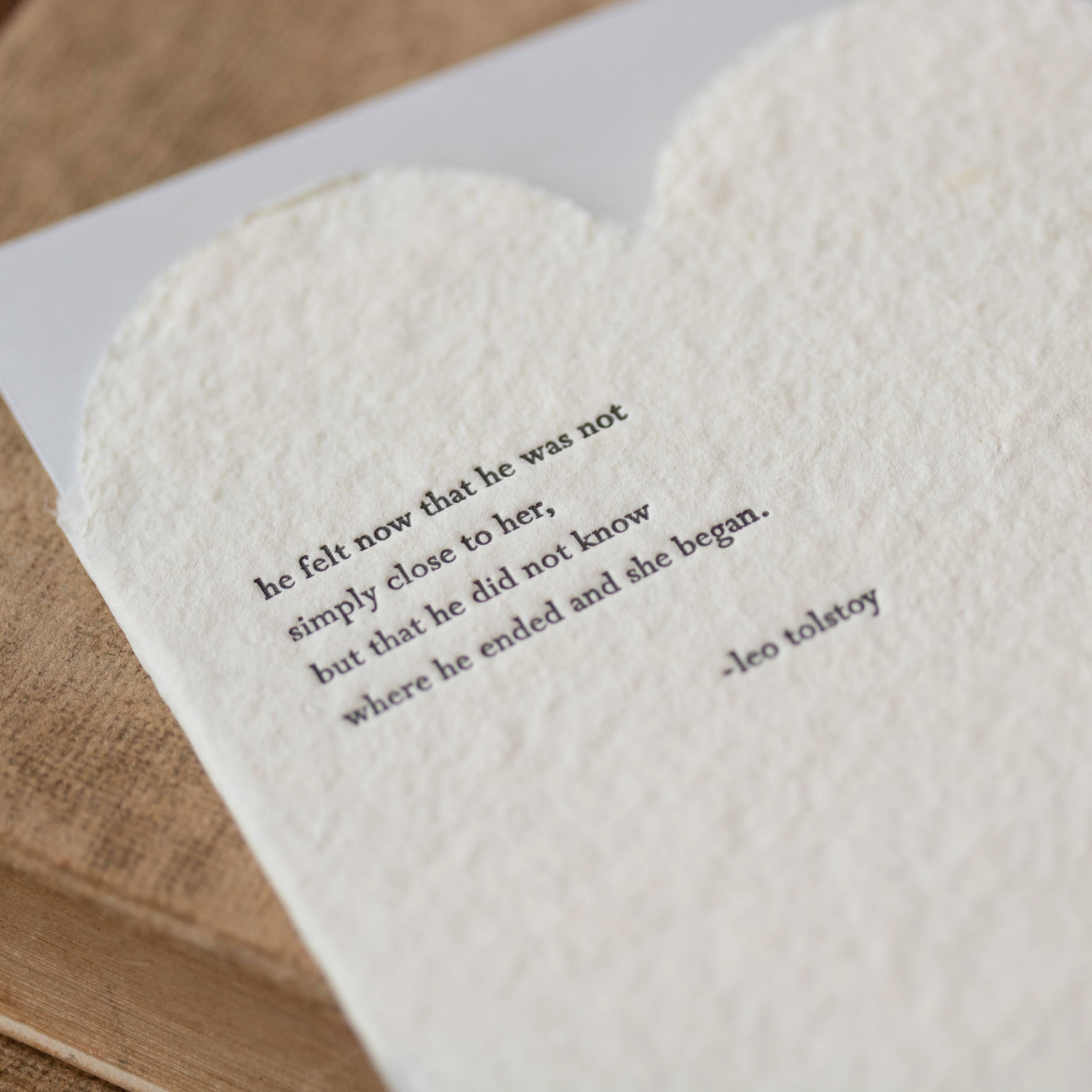 Tolstoy Quote Heart & Love Card