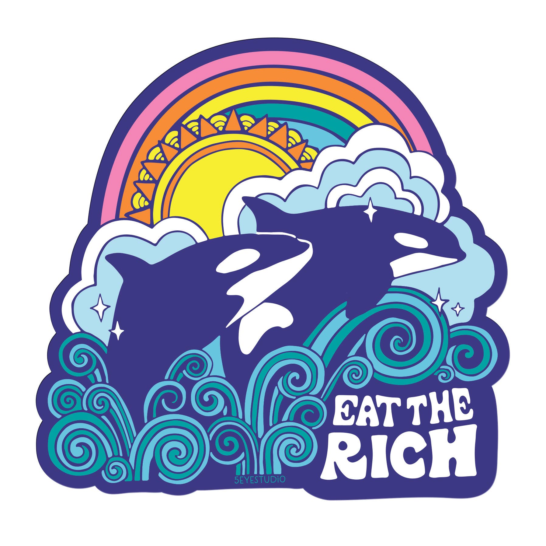 Eat the Rich Orcas Sticker - DIGS
