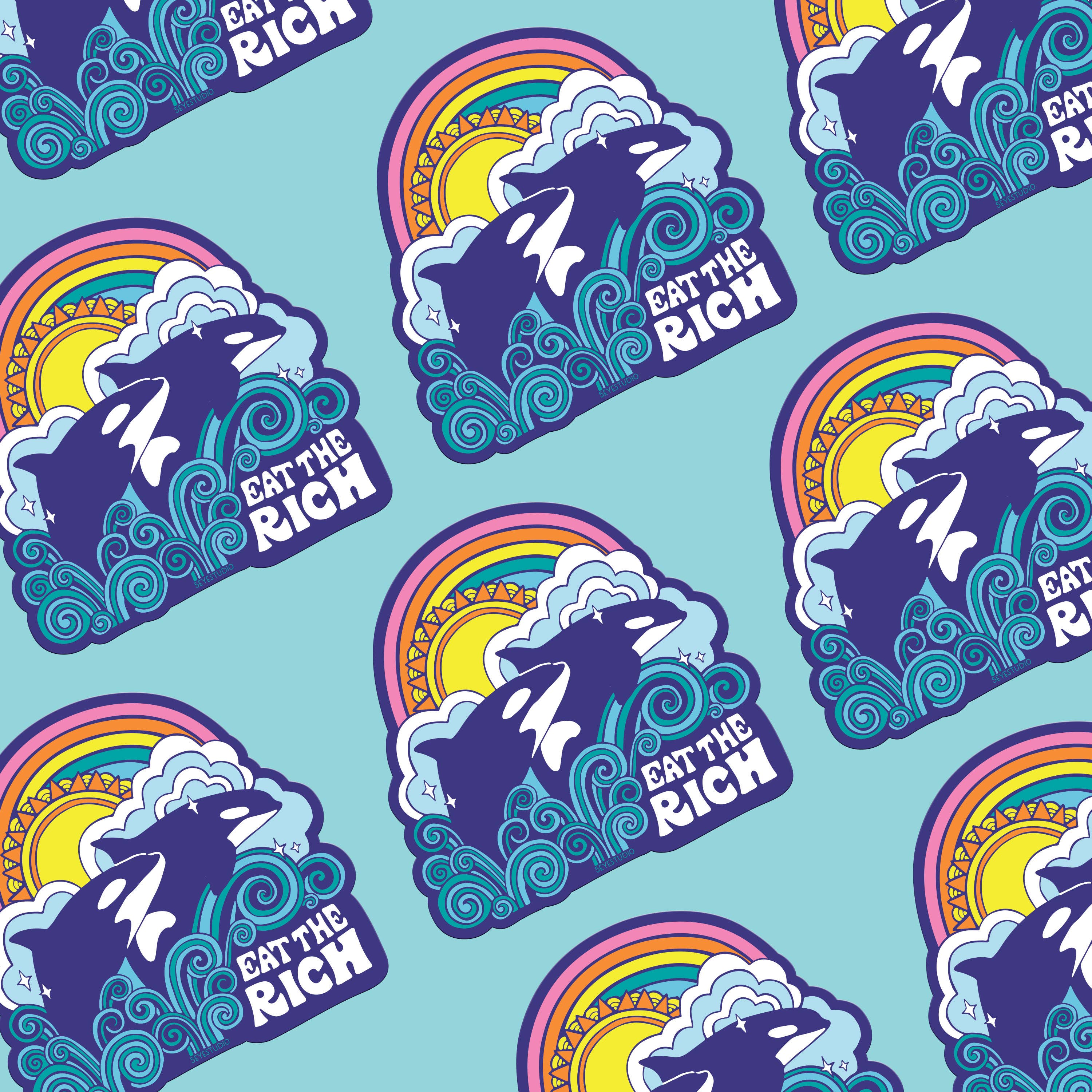 Eat the Rich Orcas Sticker - DIGS
