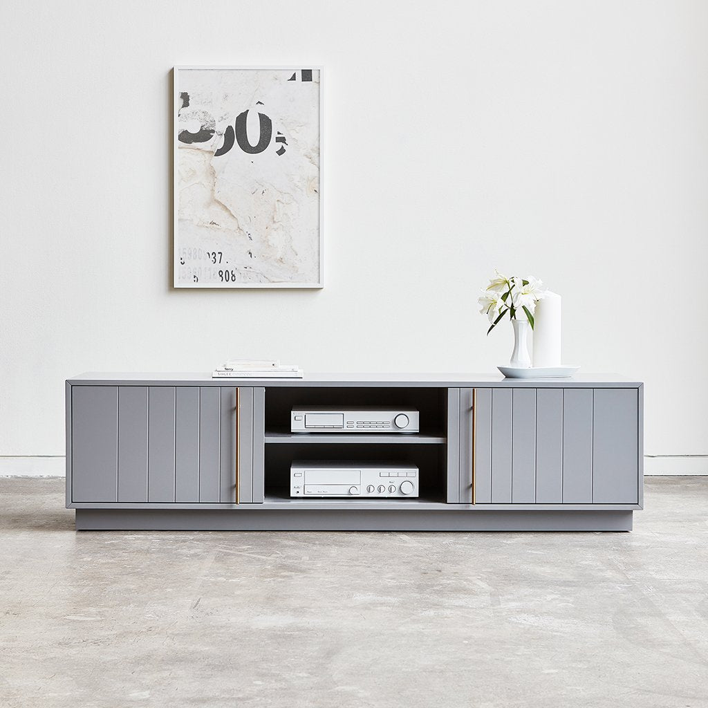 Elora Media Stand, Satin Dusk - DIGS
