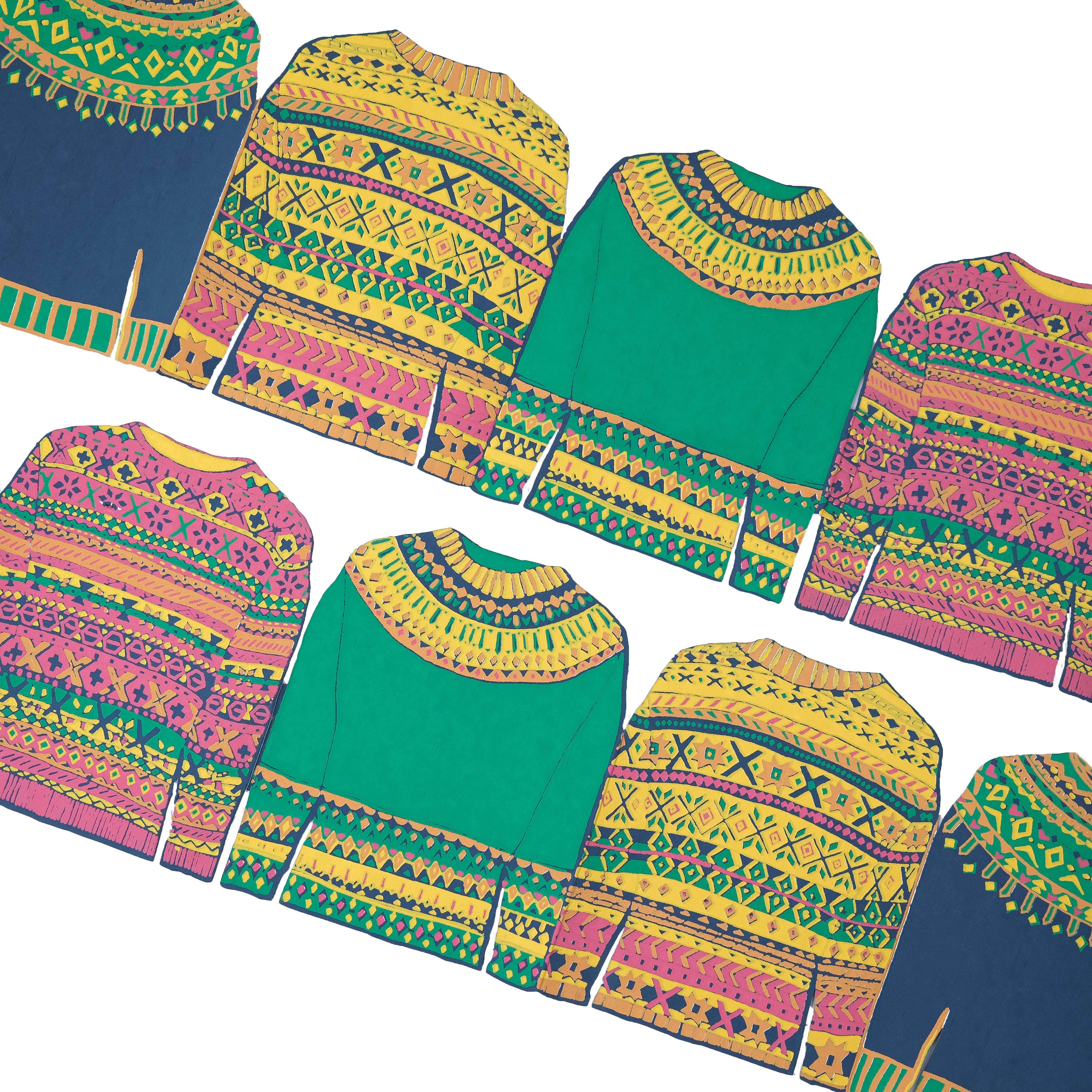 Fair Isle Sweaters Folded Garland - DIGS