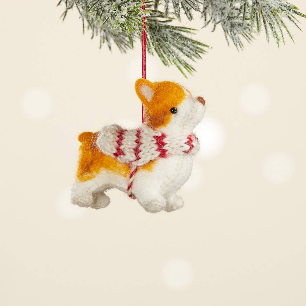 Felted Corgi Ornament - DIGS