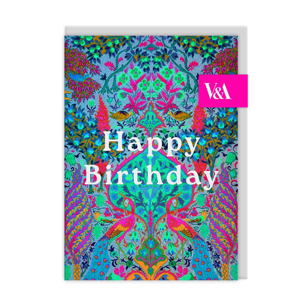 Floral Peacock Birthday Card - DIGS