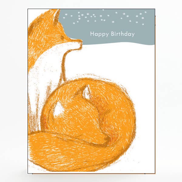 Foxes Happy Birthday Card - DIGS