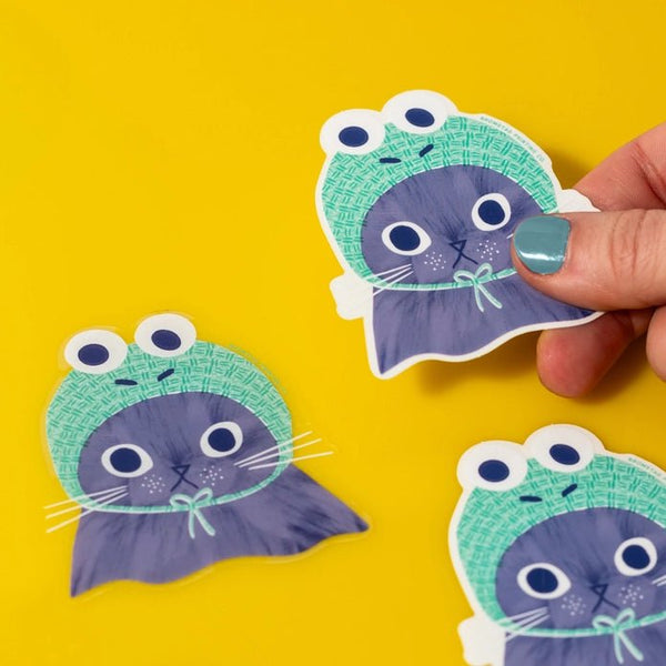 Frog Hat Cat Sticker - DIGS