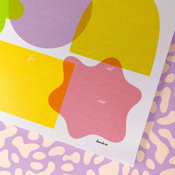 Fun With Shapes Weekly Desk Planner - DIGS