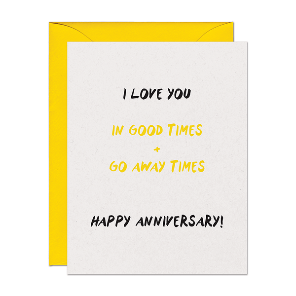 Go Away Times Anniversary Card - DIGS