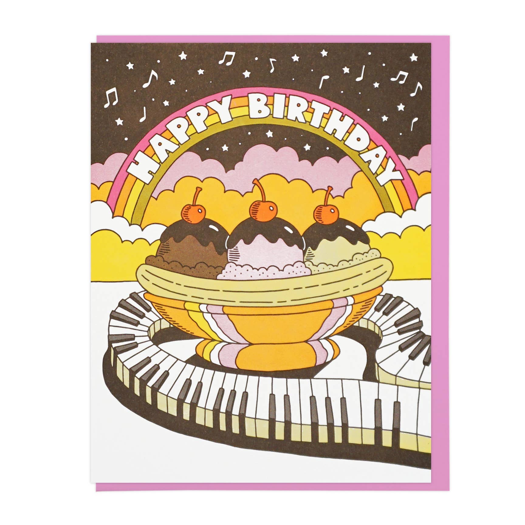Happy Birthday Musical Banana Split Card - DIGS