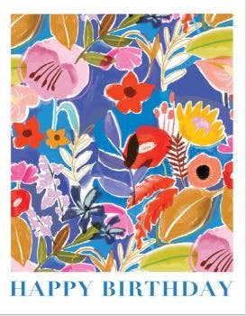 Happy Birthday Painted Floral Card - DIGS