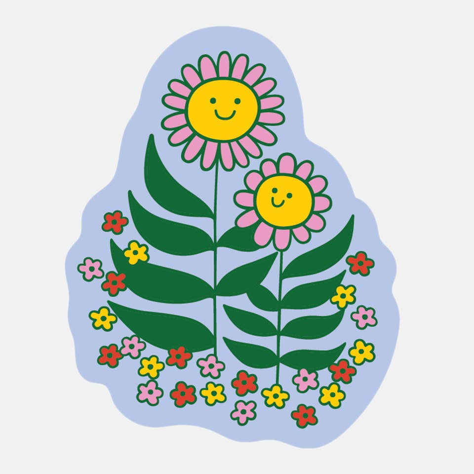 Happy Flowers Sticker - DIGS