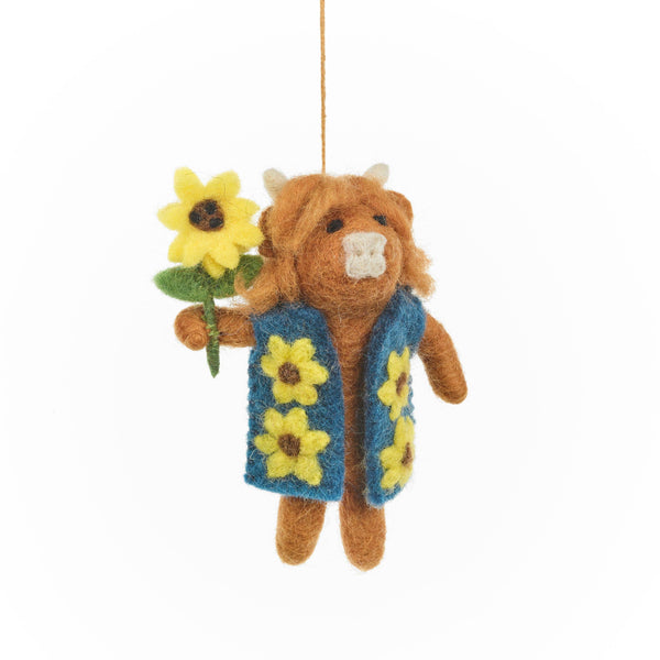 Harrison Highland Cow Felt Ornament - DIGS