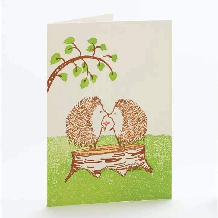 Hedgehogs Love & Flower Card - DIGS