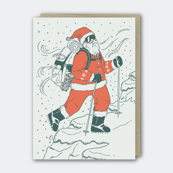 Hiker Santa Card - DIGS