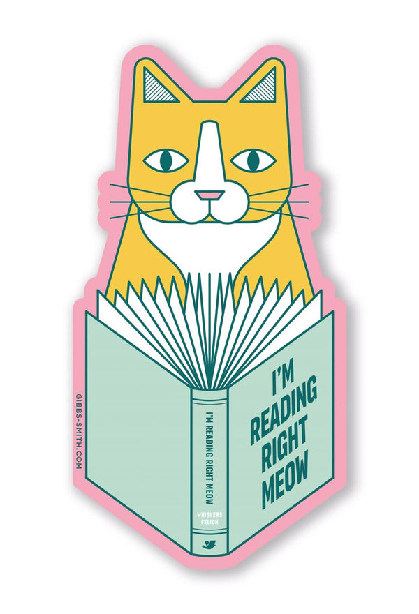 I’m Reading Right Meow Sticker - DIGS