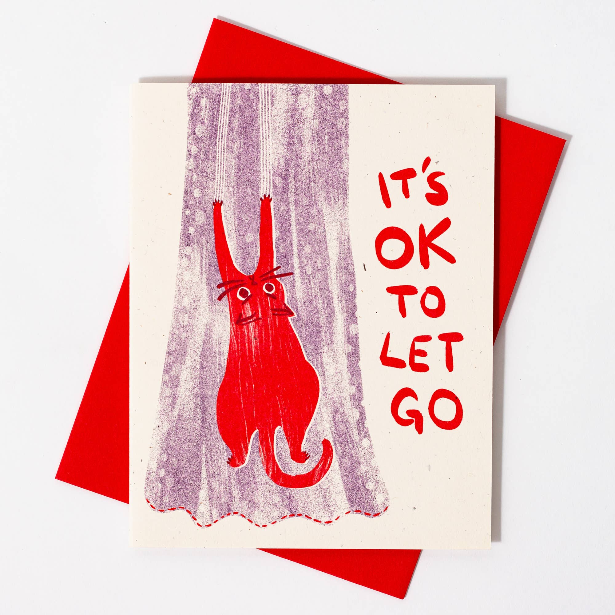 It's OK To Let Go Cat Encouragement Card - DIGS